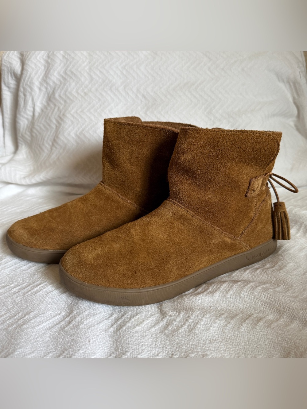 Koolaburra Suede Ankle Booties - Chestnut